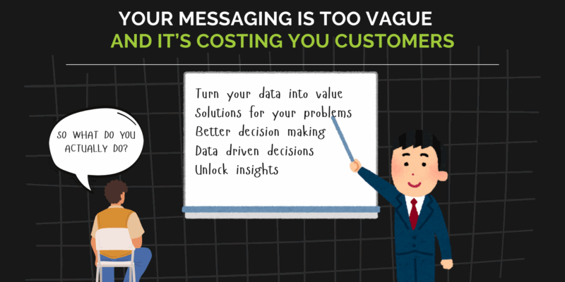 Geospatial professional presenting a bunch of generic value propositions