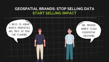 A geospatial customer talking about his problem and a marketer pitch slapping him with generic solutions